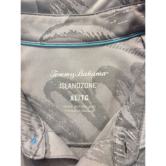 Tommy Bahama Island Zone Mens XL Collared Button-Up Shirt Gray Tropical - Picture 5 of 5